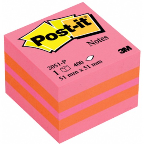 Mini Cubi di foglietti Post-it® - rosa/arancio