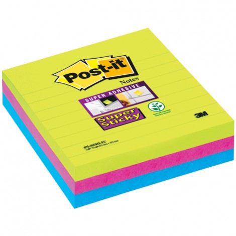 Post-it® Super Sticky a righe - 101x101 mm