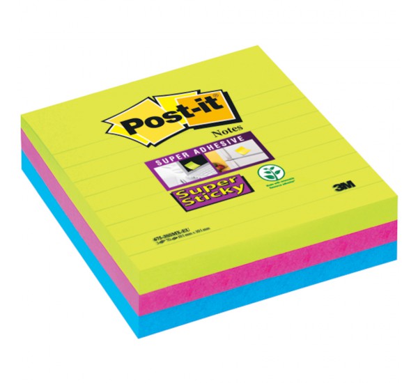 Post-it® Super Sticky a righe - 101x101 mm