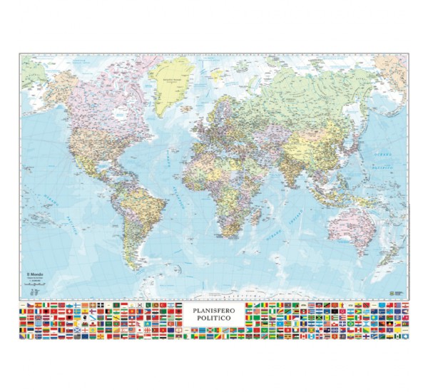 Carta geografica da parete - Planisfero