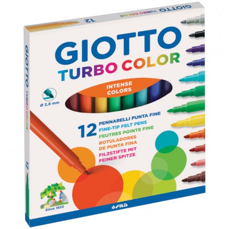 Pennarelli in fibra Turbo Color Giotto - 12 pz.