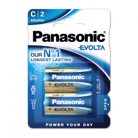 Pile EVOLTA Panasonic - 2 mezze torce C