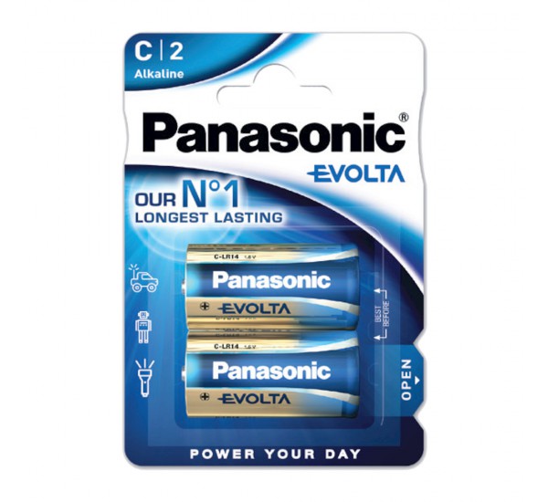 Pile EVOLTA Panasonic - 2 mezze torce C