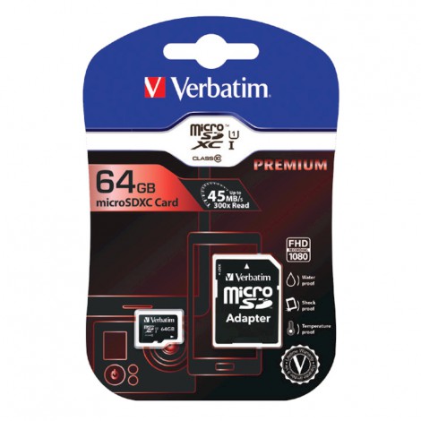 Memory card Micro SD con adattatore - 64 GB